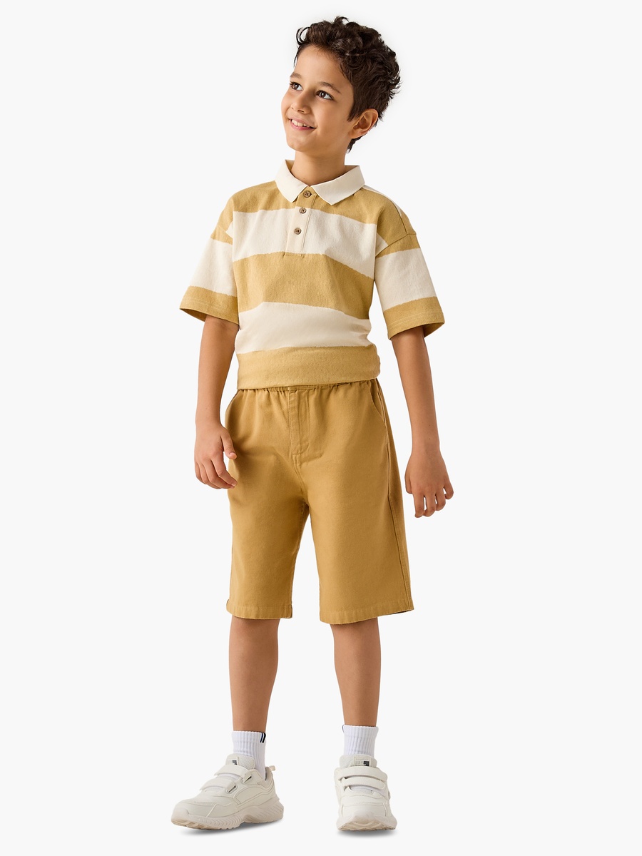 Striped Polo T-Shirt with Short Sleeves