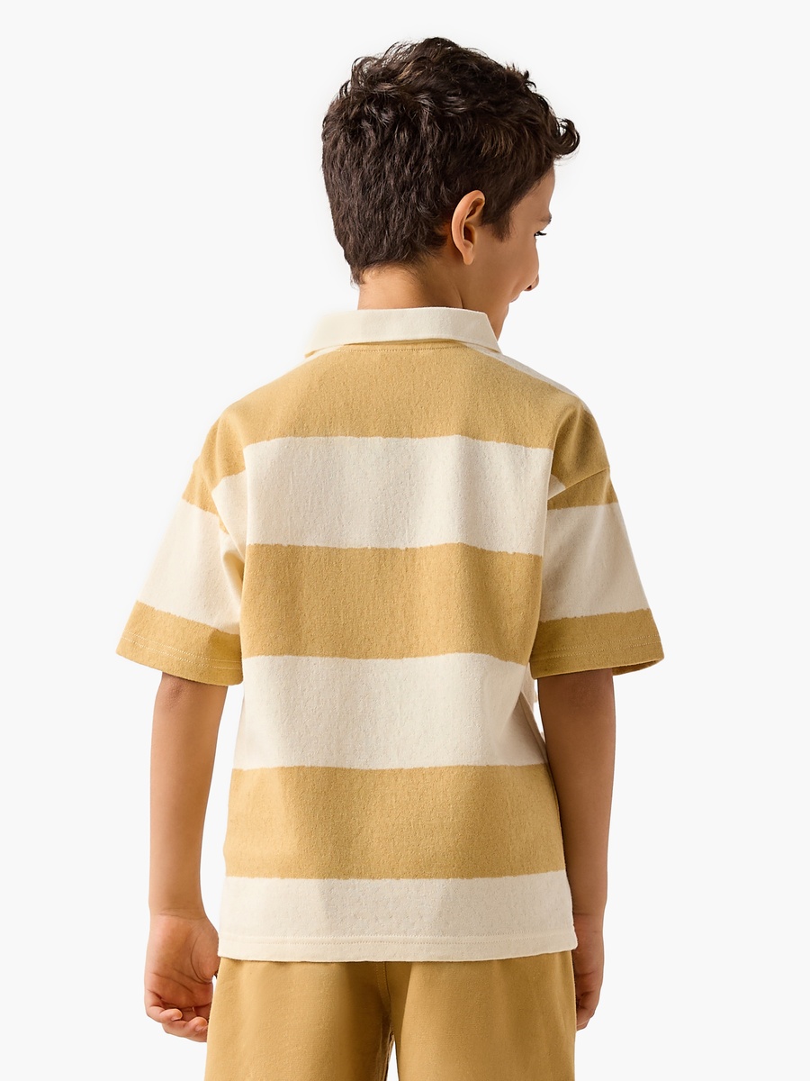 Striped Polo T-Shirt with Short Sleeves