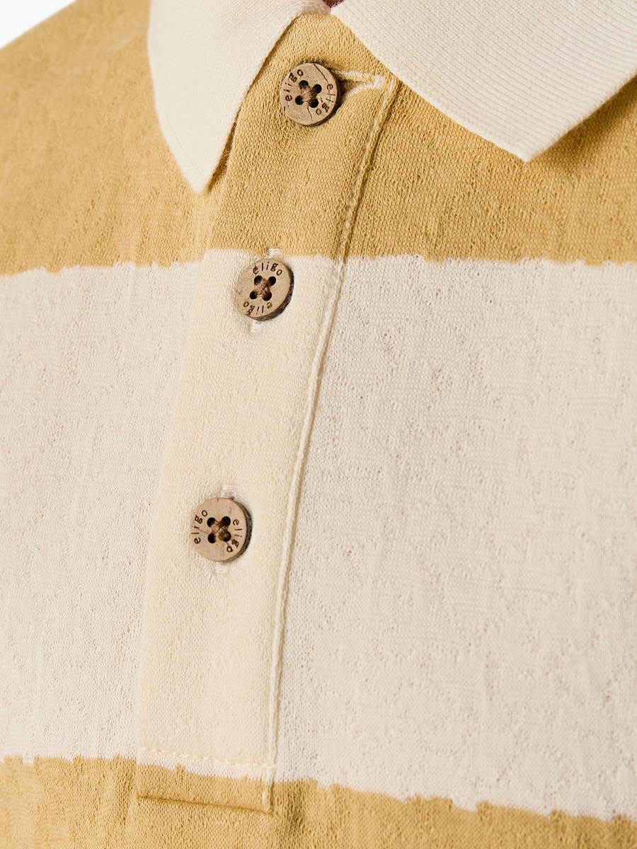 Striped Polo T-Shirt with Short Sleeves