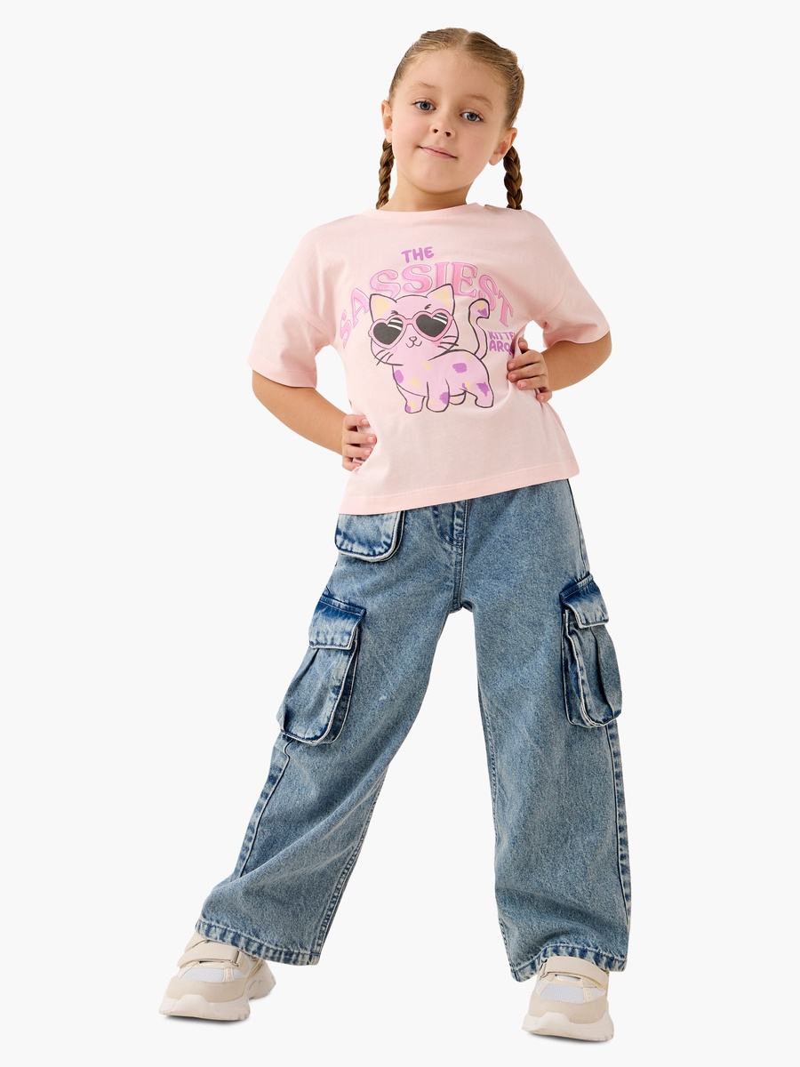 Graphic Print T-Shirt with Short Sleeves