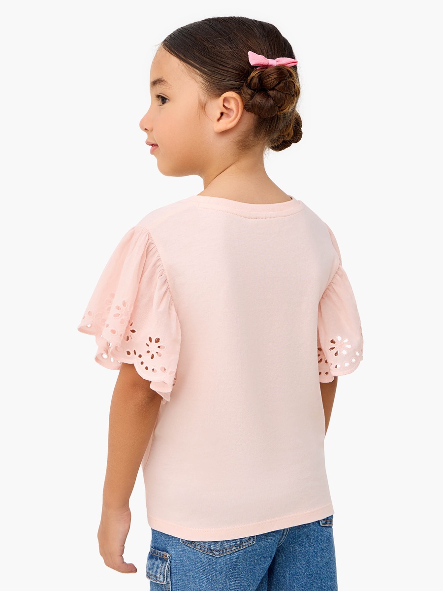 Floral Sequinned T-Shirt with Front Knot Detail