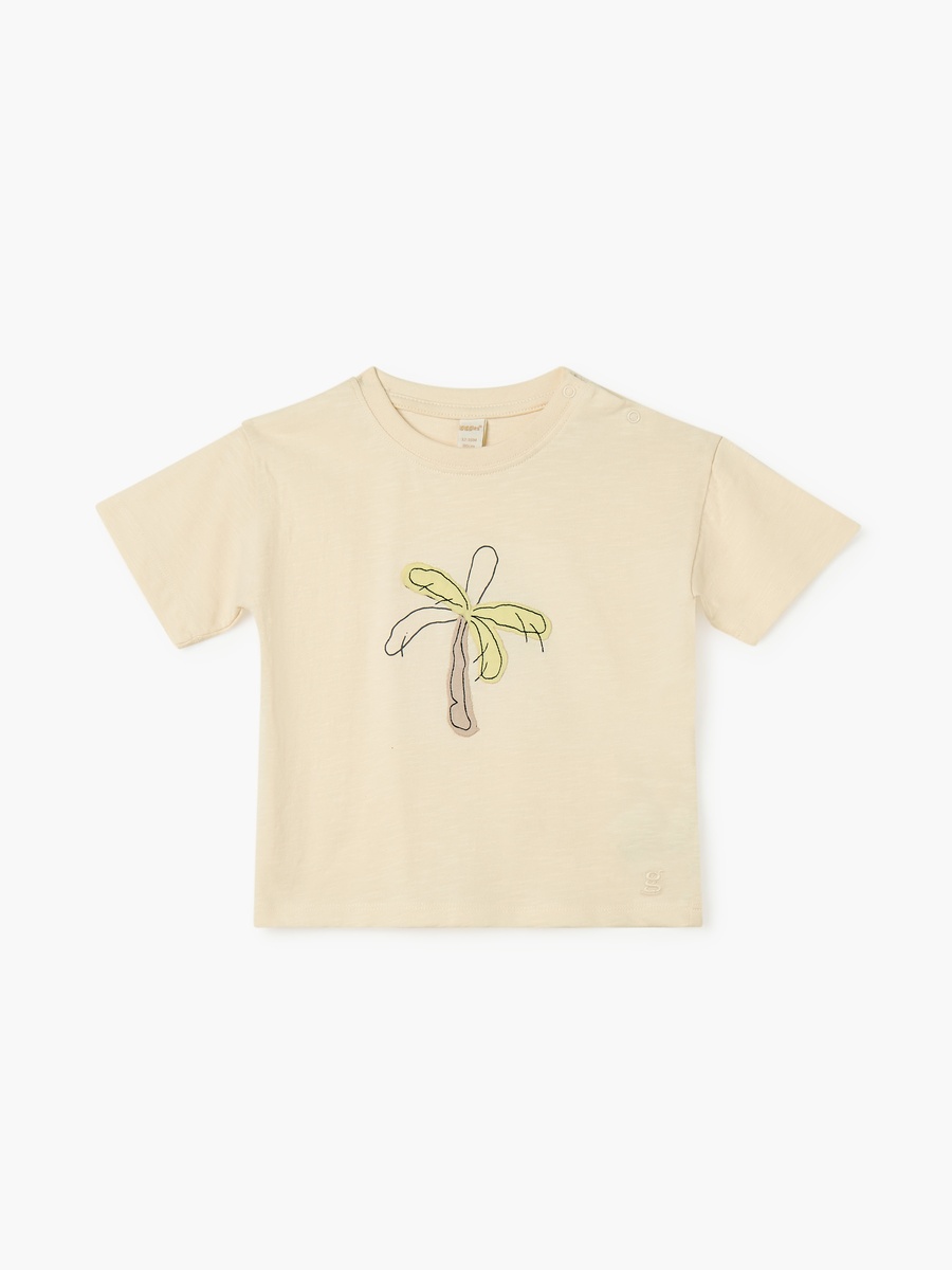 Tree Print T-Shirt with Short Sleeves