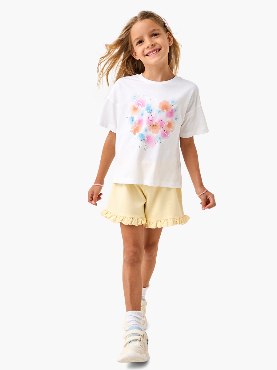 Sequinned T-Shirt with Short Sleeves