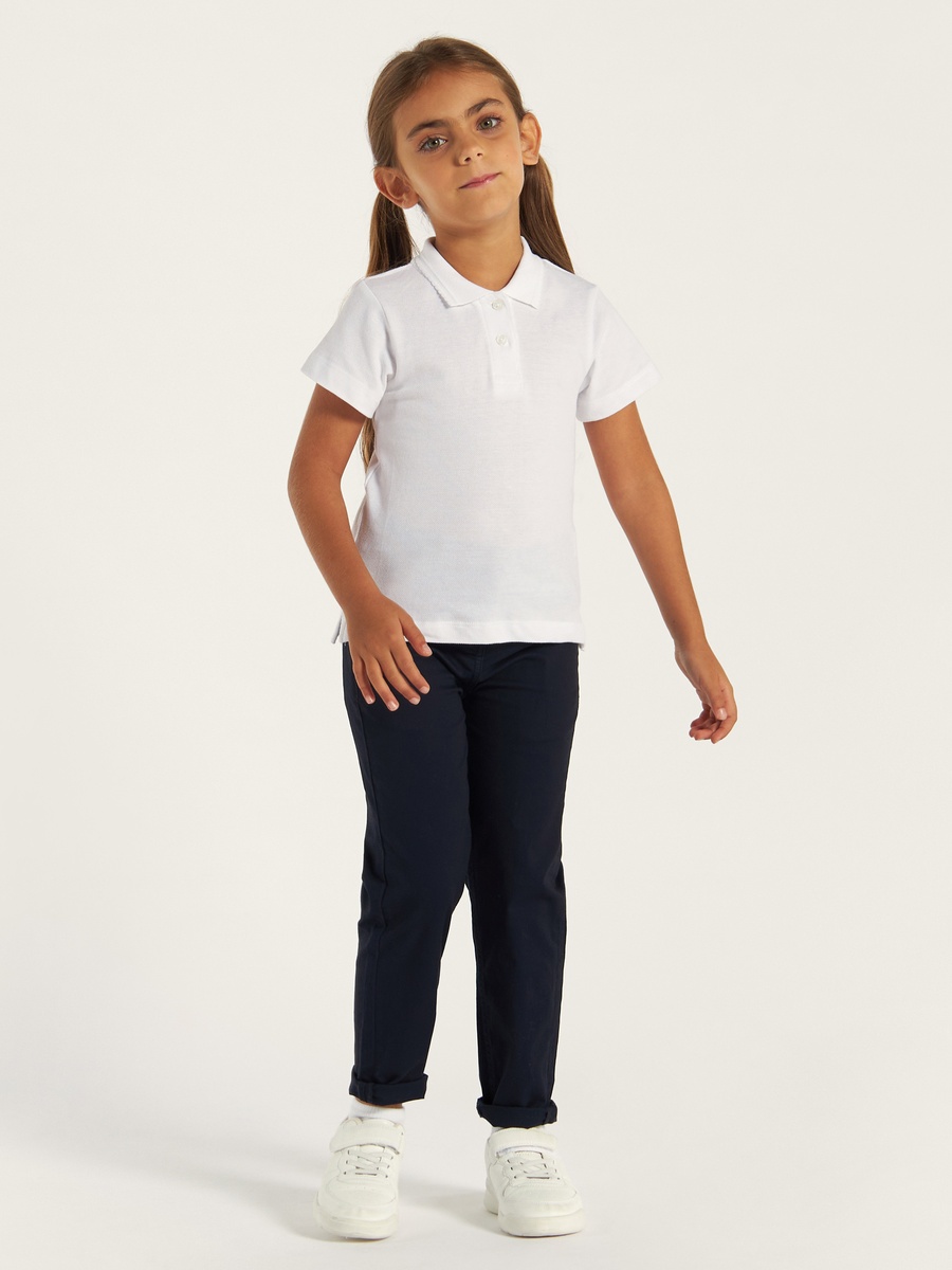 Solid Polo T-Shirt with Short Sleeves