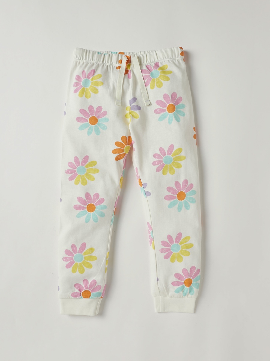 All-Over Floral Print Cotton T-Shirt and Pyjama Set
