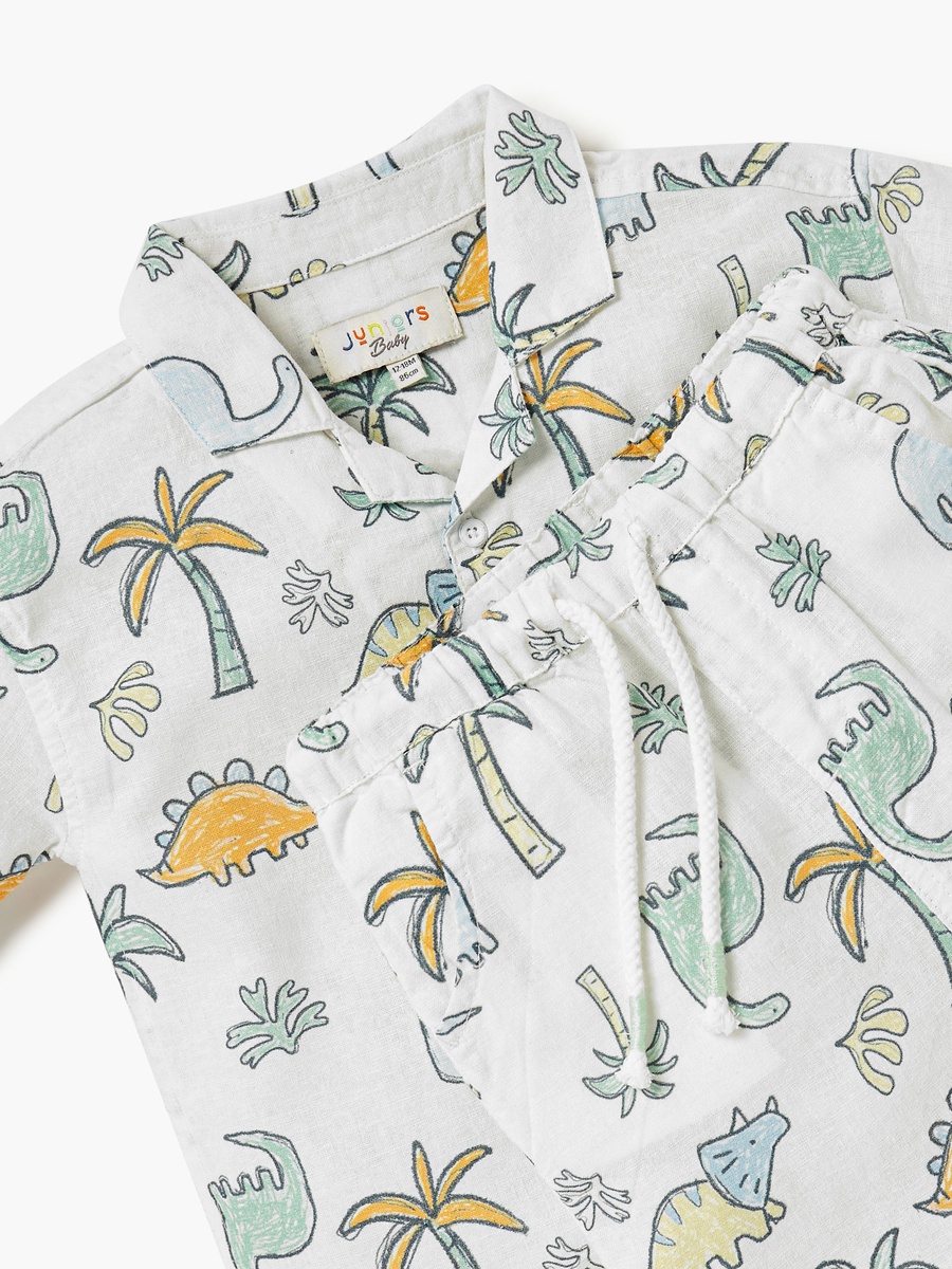Printed Shirt and Shorts Set