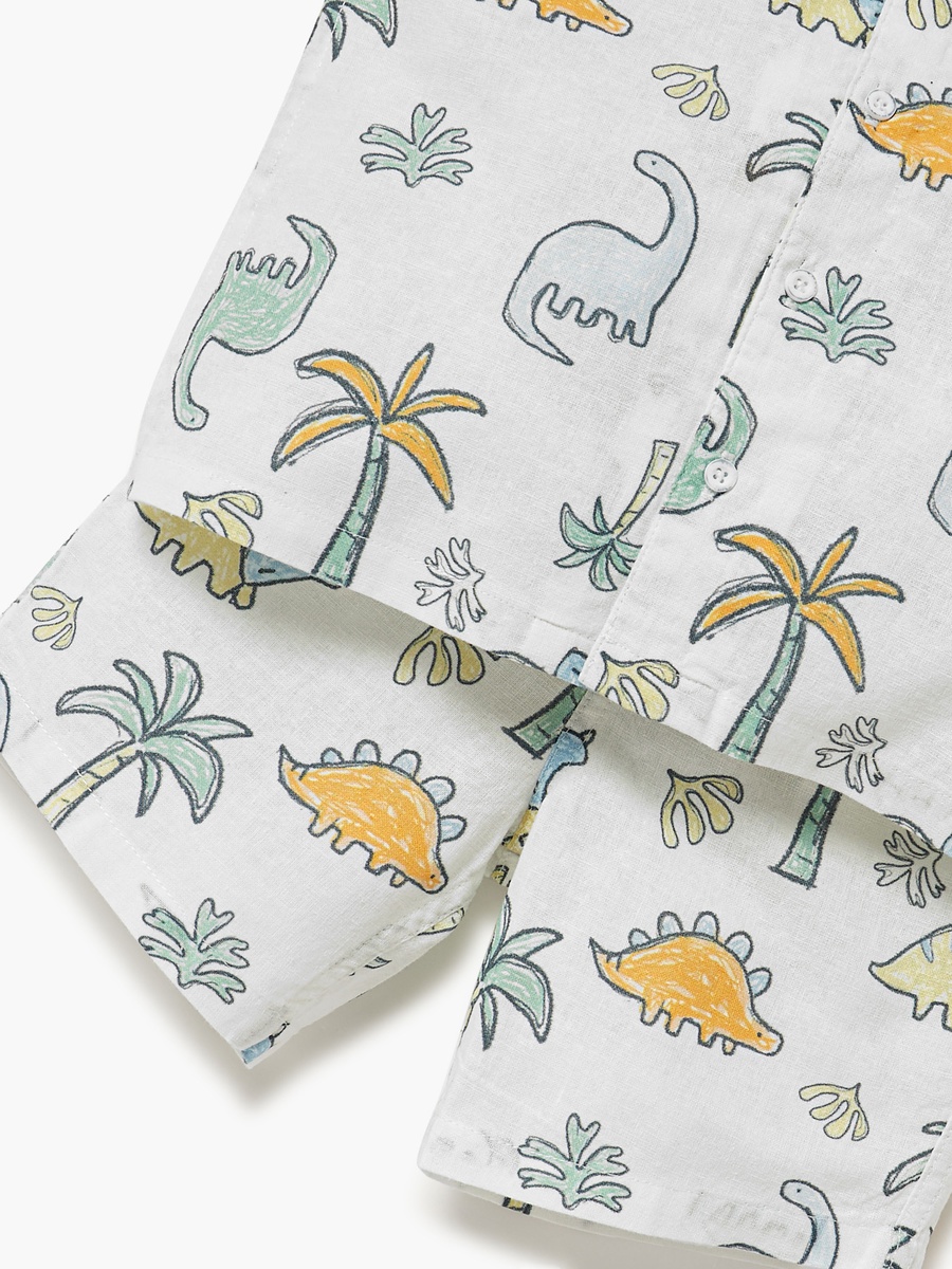 Printed Shirt and Shorts Set