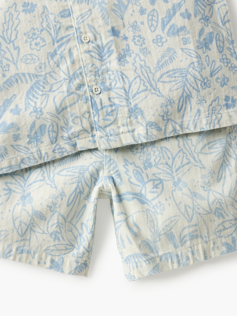 Printed Shirt and Shorts Set