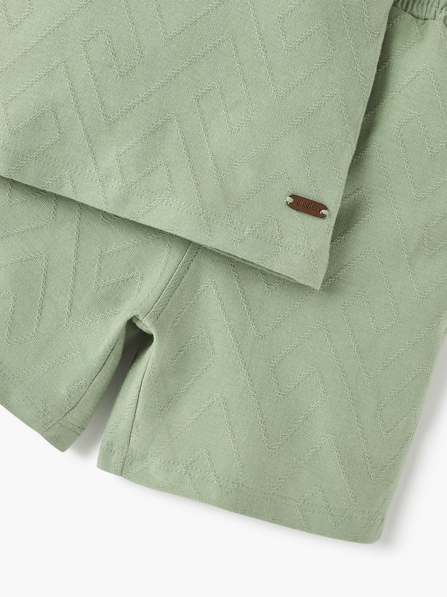 Textured T-Shirt and Shorts Set