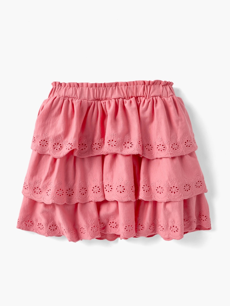 Printed T-Shirt and Schiffli Detail Skirt Set