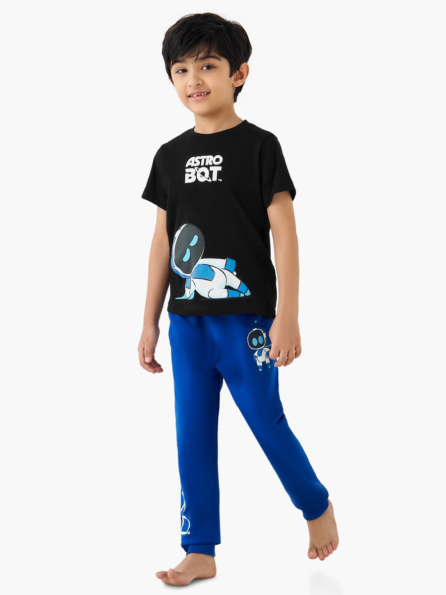 Astro Bot Print T-Shirt and Pyjama Set