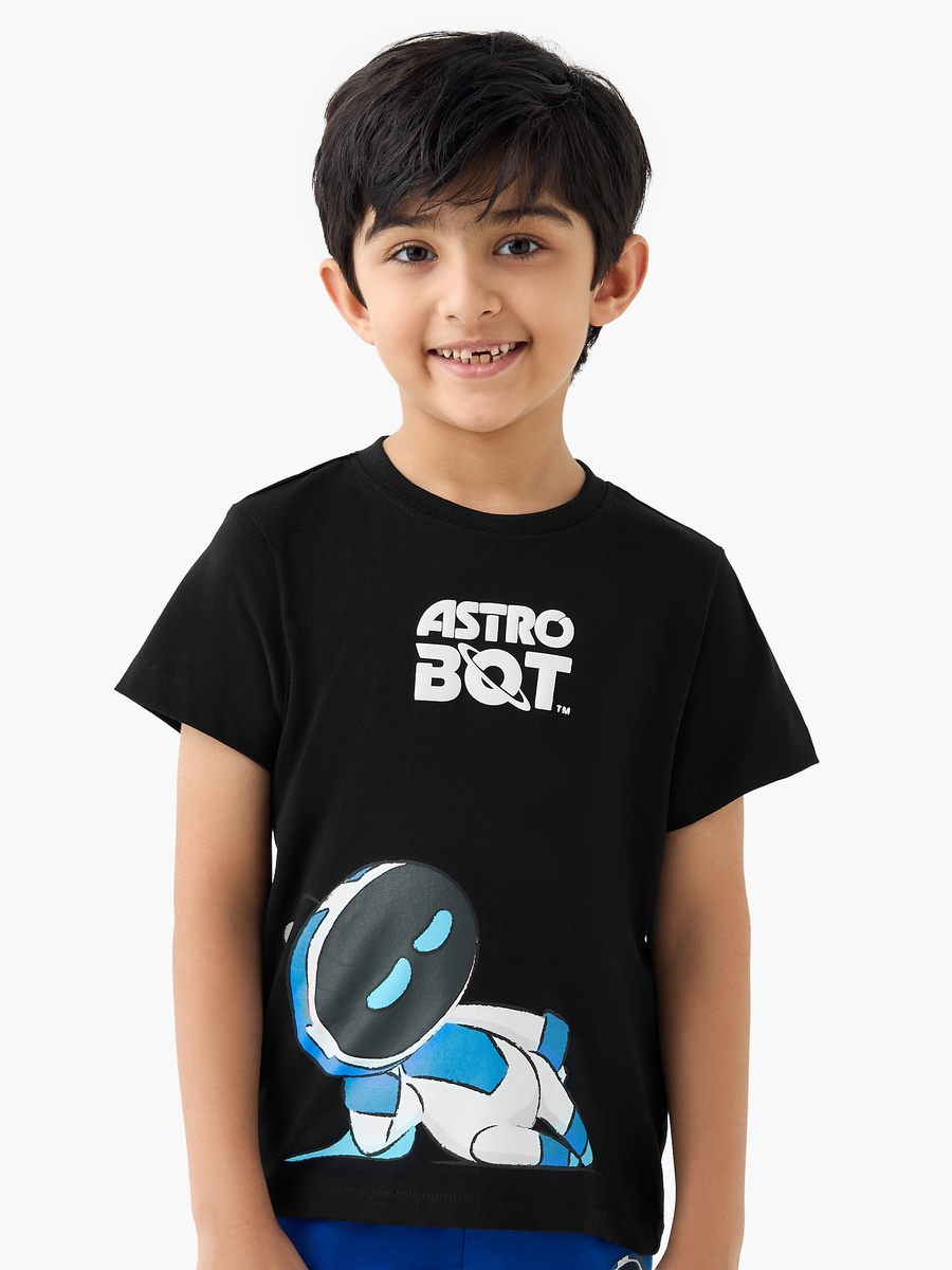 Astro Bot Print T-Shirt and Pyjama Set