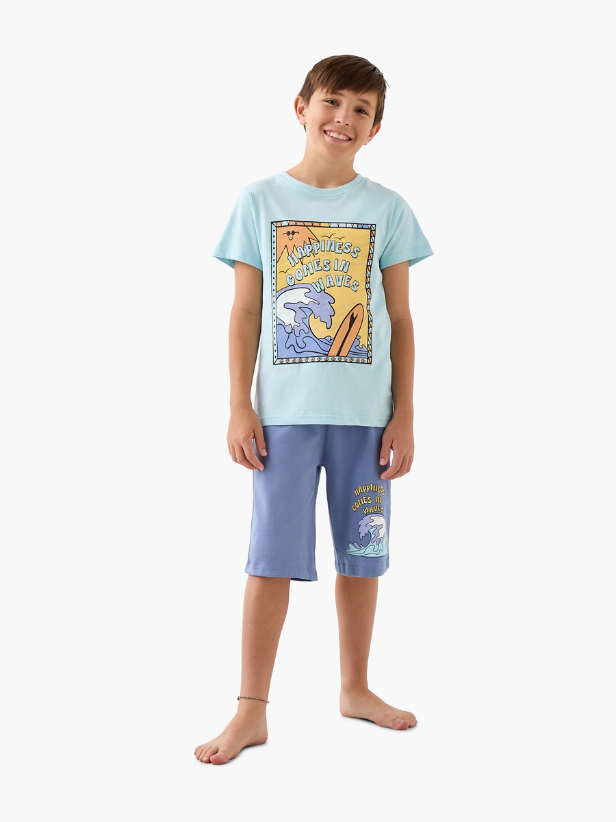 Printed T-Shirt with Pyjama - Set of 4
