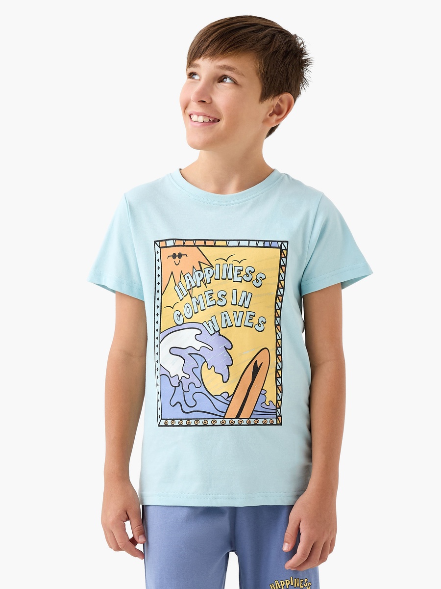 Printed T-Shirt with Pyjama - Set of 4