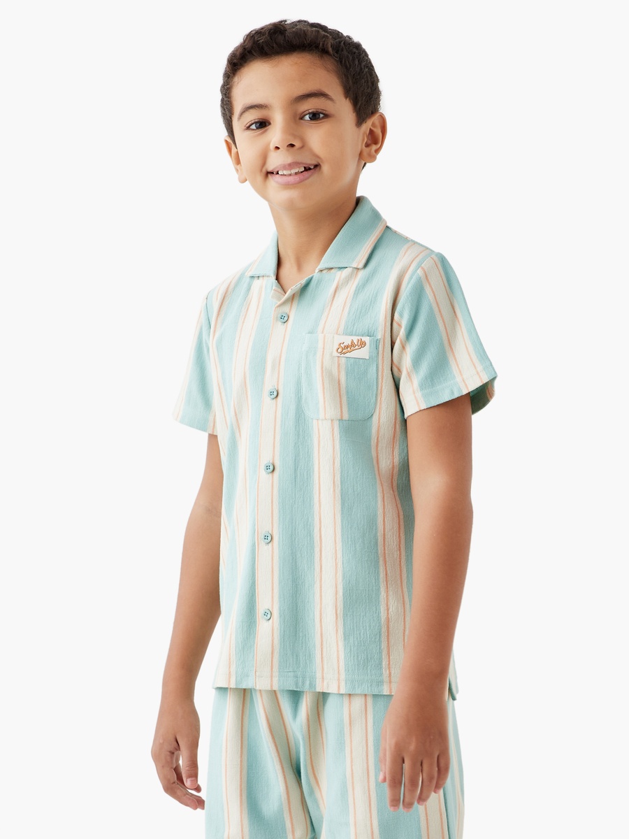 Striped Shirt and Shorts Set