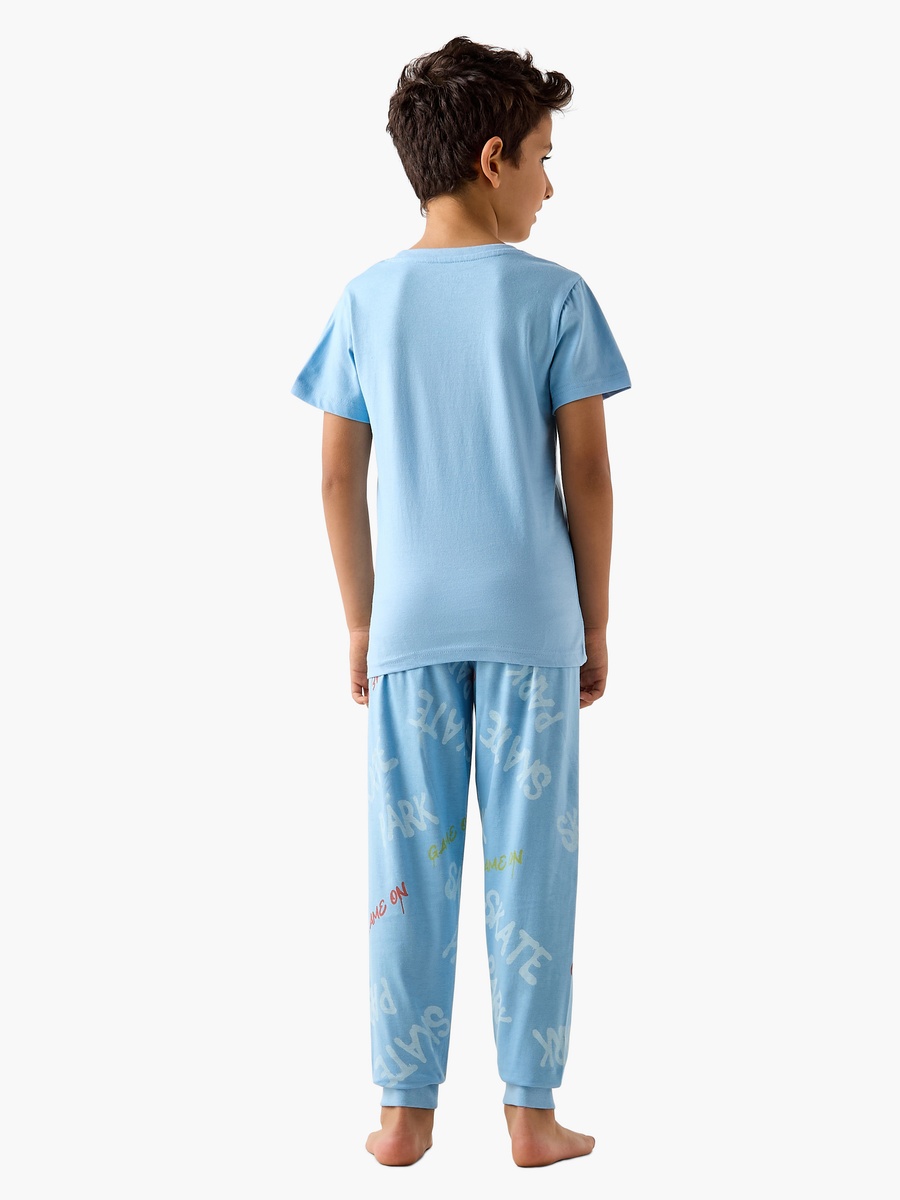 Skate Print T-Shirt and Pyjama Set