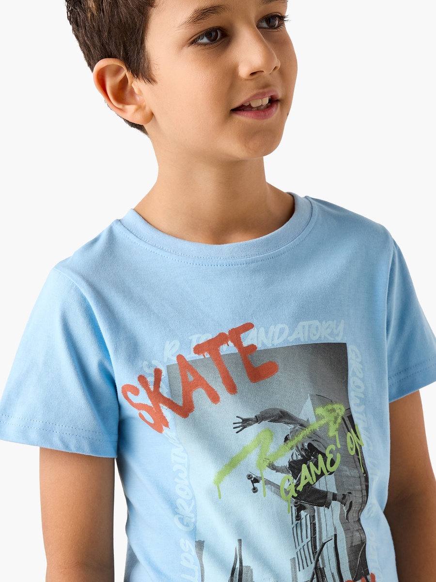 Skate Print T-Shirt and Pyjama Set