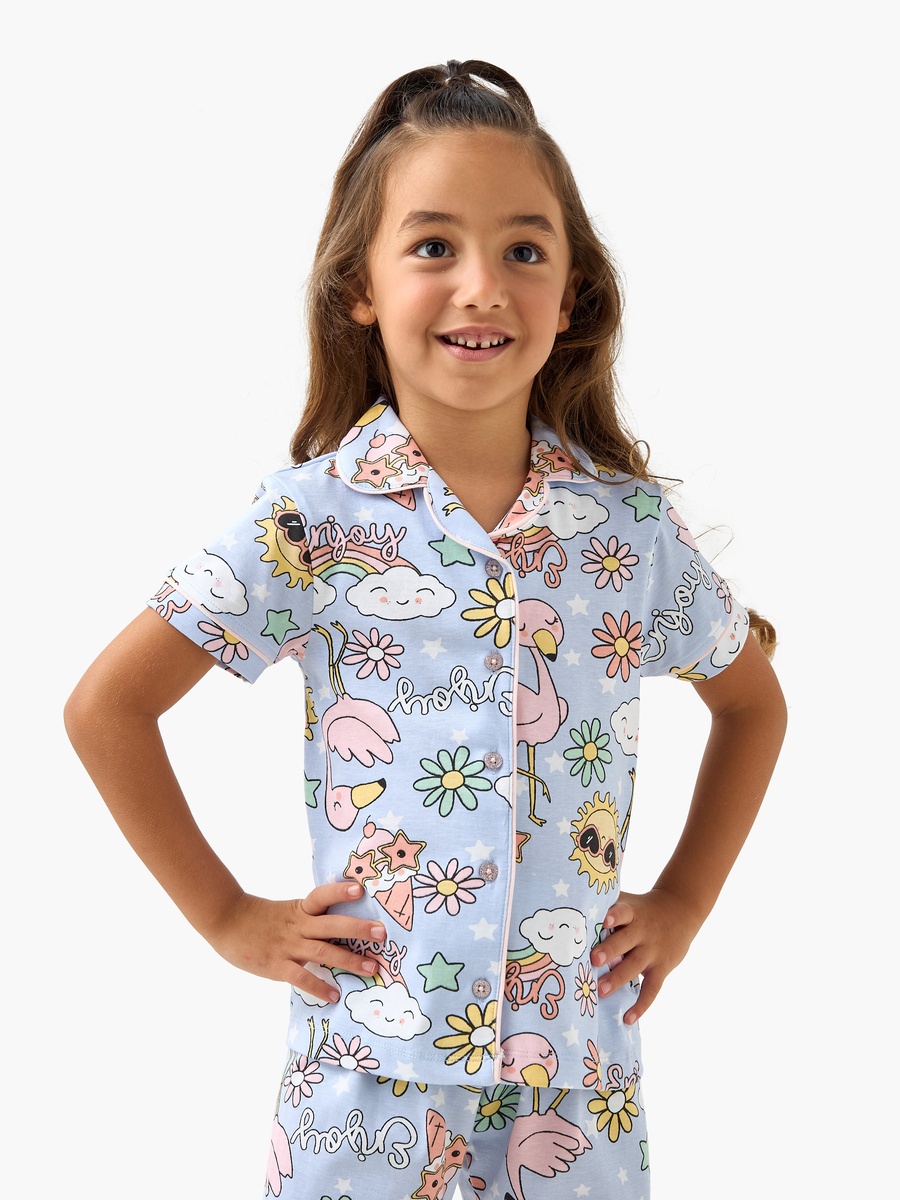 All-Over Printed Shirt and Pyjama Set