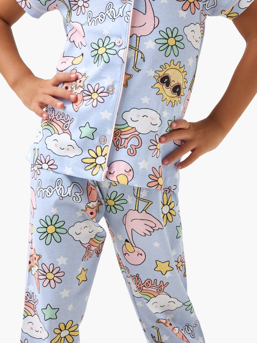 All-Over Printed Shirt and Pyjama Set