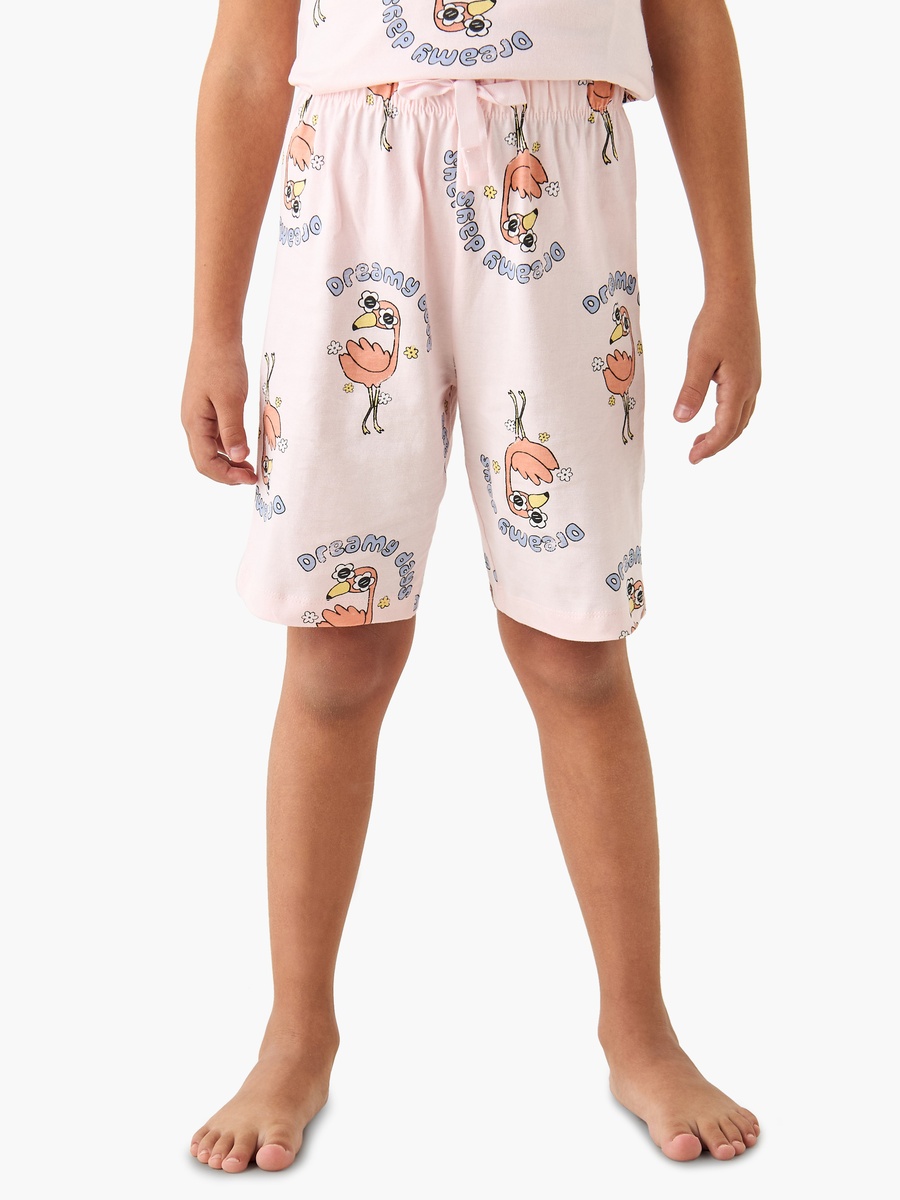 Flamingo Print T-Shirt and Pyjamas - Set of 2