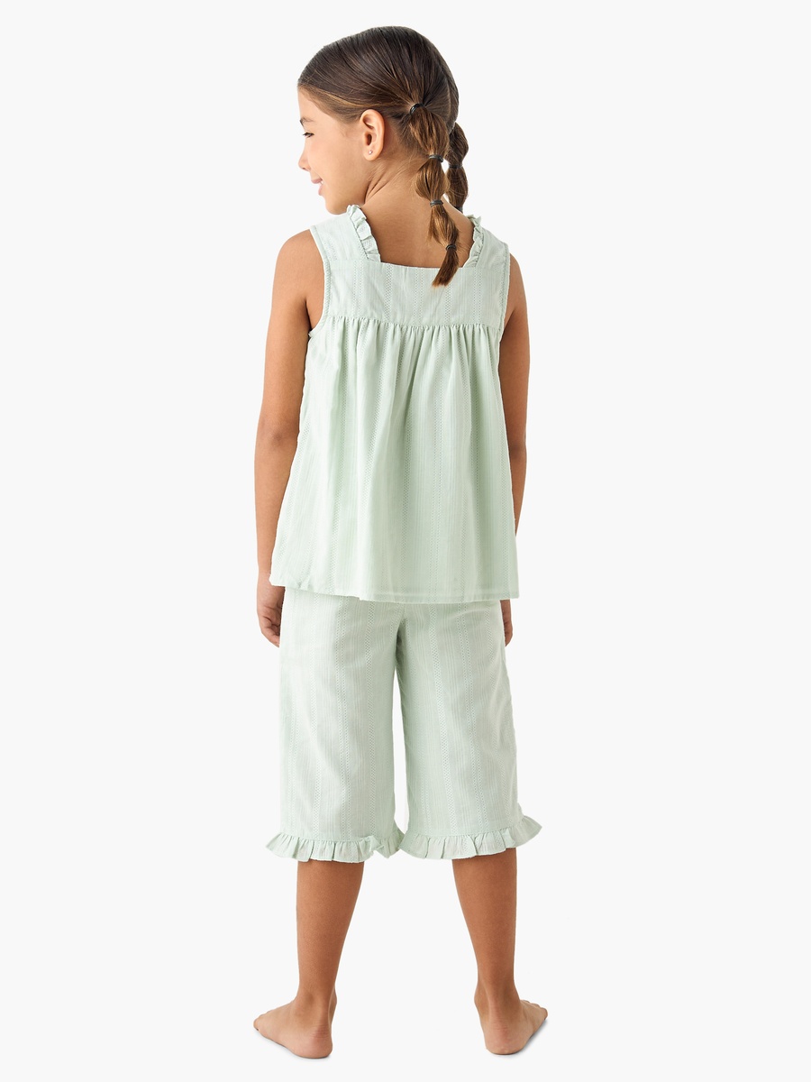 Textured Sleeveless Top and Pyjama Set