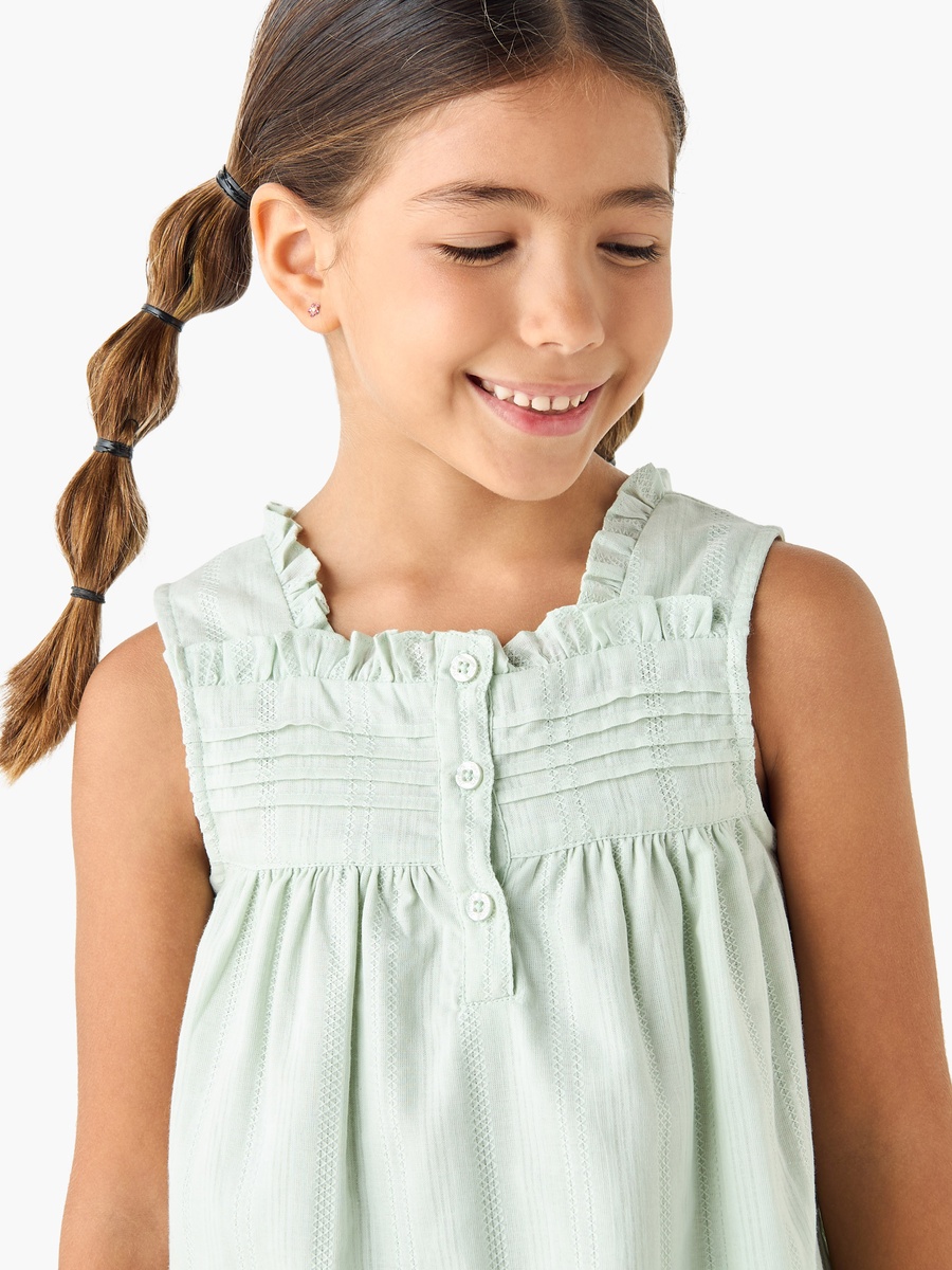 Textured Sleeveless Top and Pyjama Set