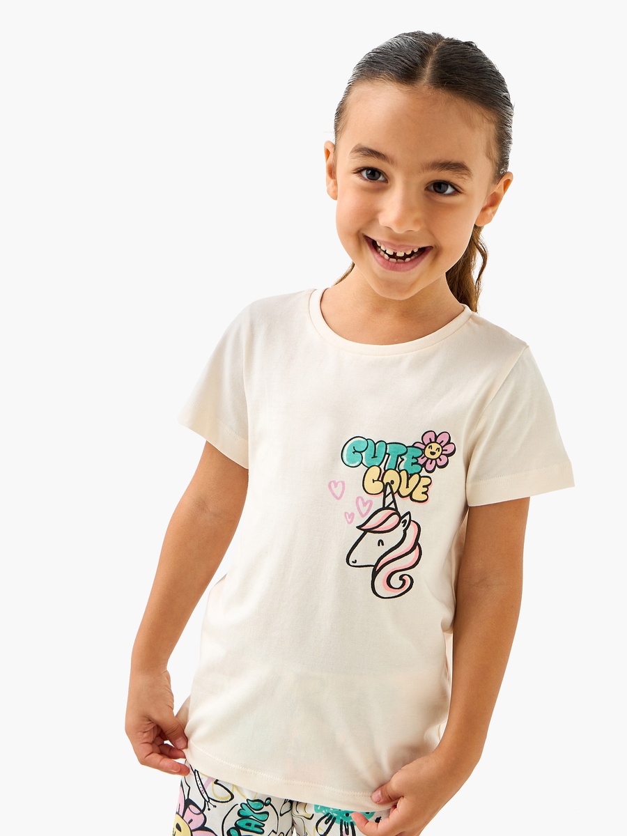 Printed T-Shirt and Pyjama Set