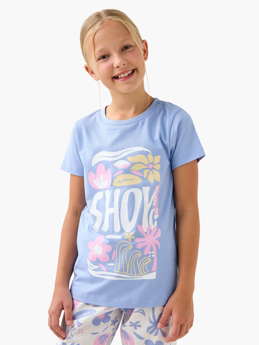 Floral Print T-Shirt and Pyjama Set