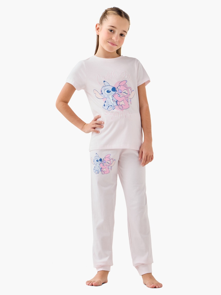 Stitch and Angel Print T-Shirt and Pyjama Set