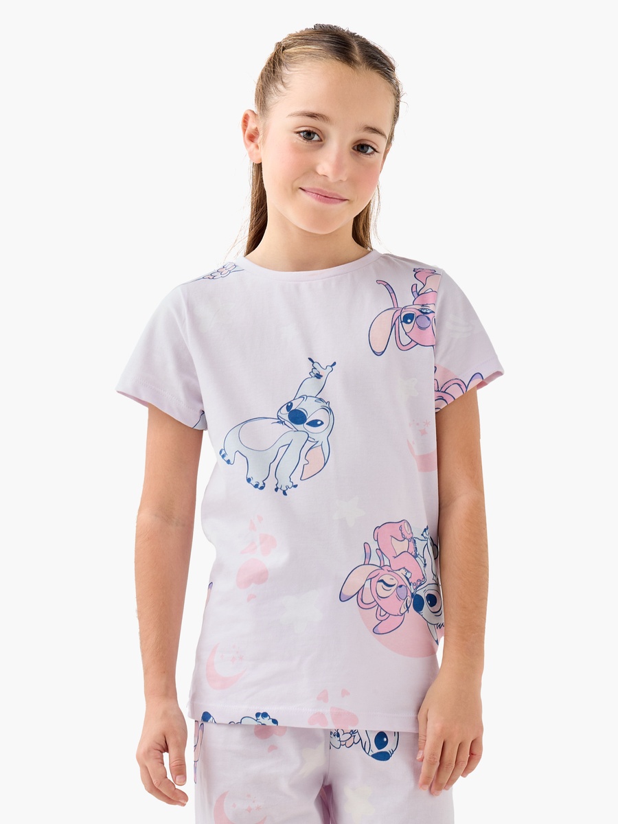 Stitch and Angel Print T-Shirt and Pyjama Set