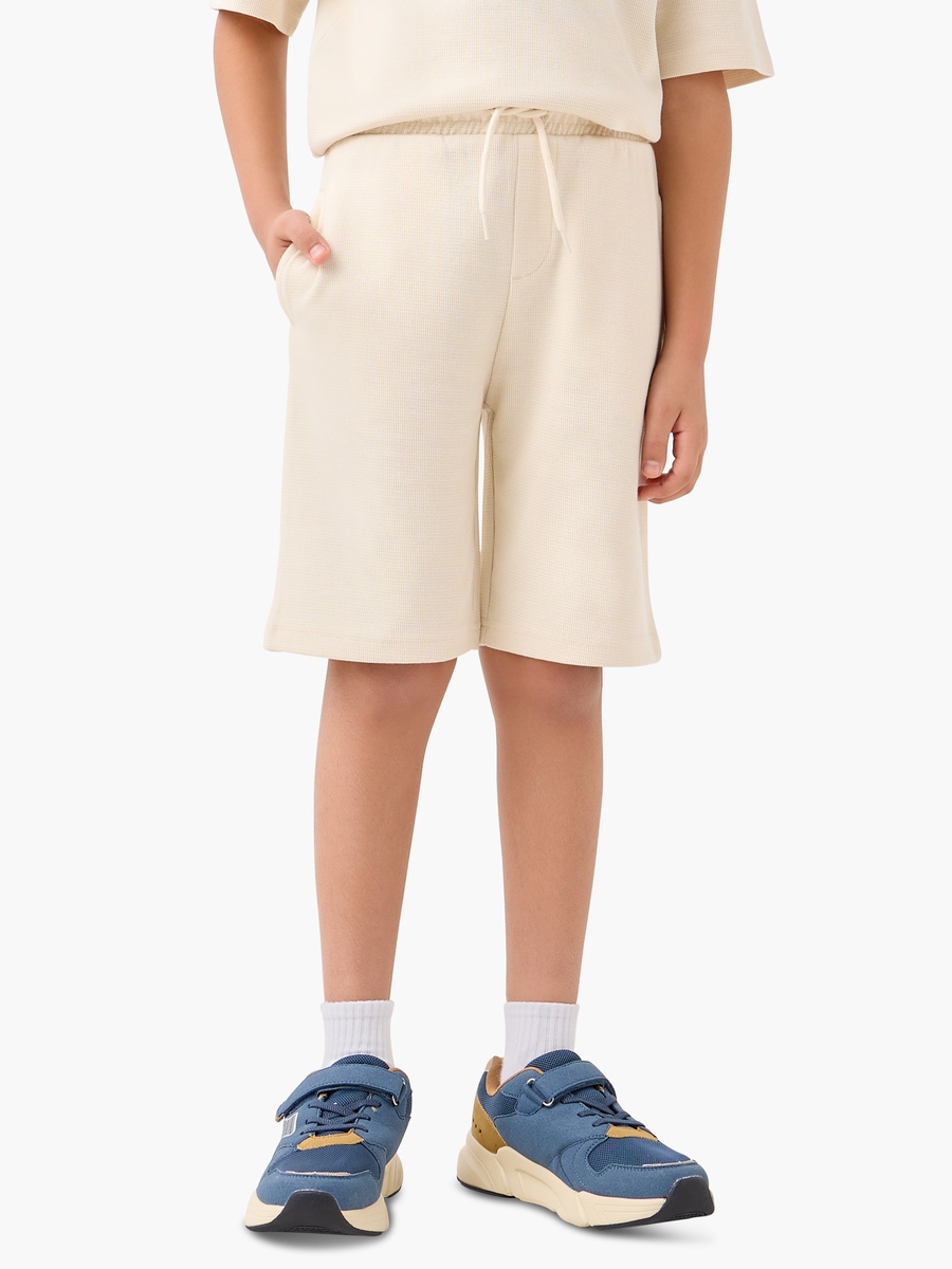 Textured Crew Neck T-Shirt and Shorts Set