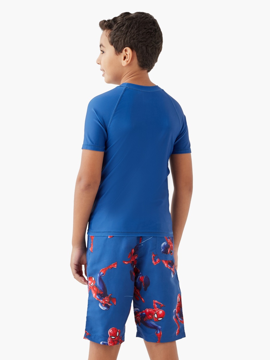 Spider-Man Graphic Print Swim T-Shirt and Shorts Set