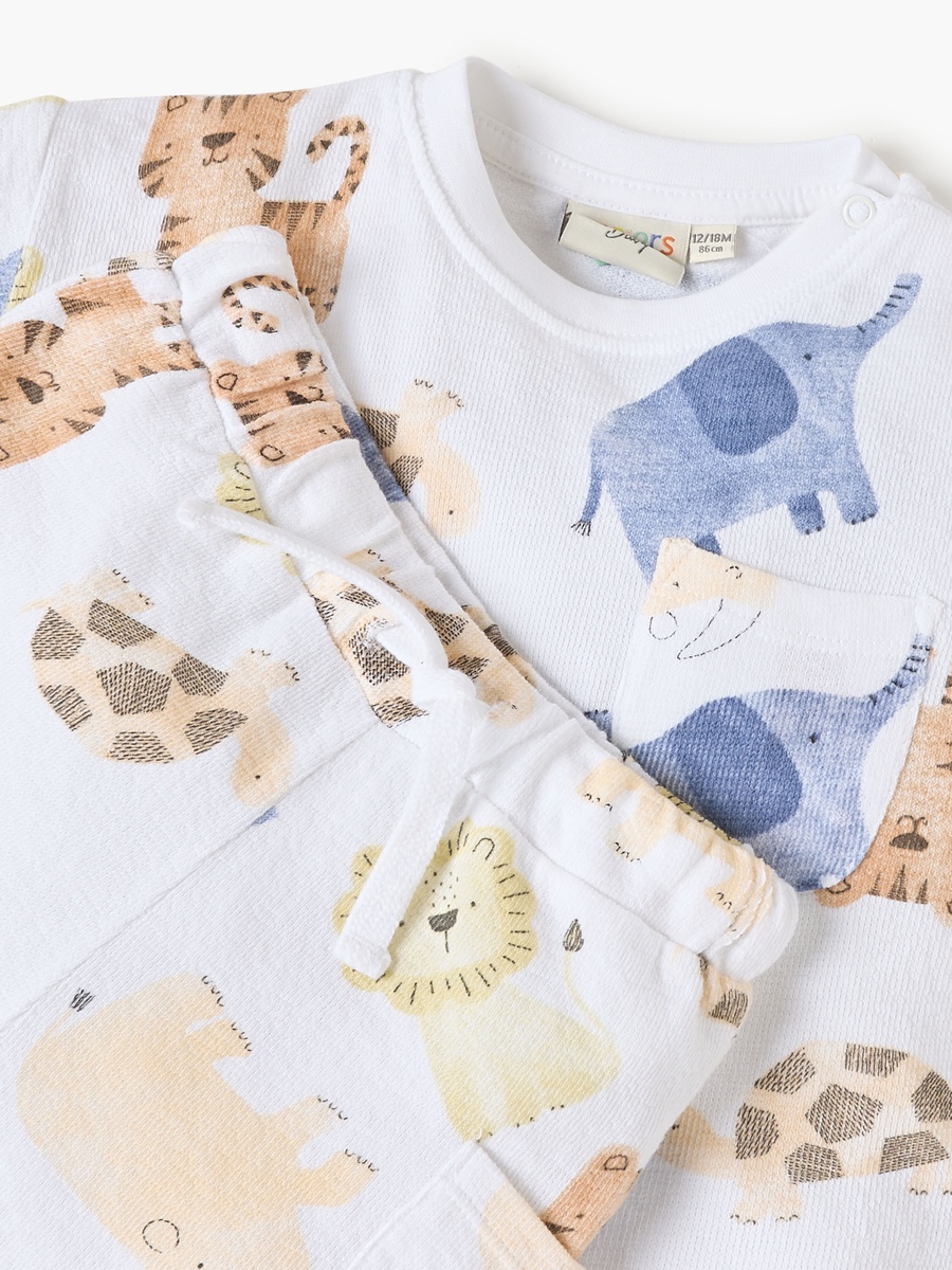 Animal Print T-Shirt and Shorts Set
