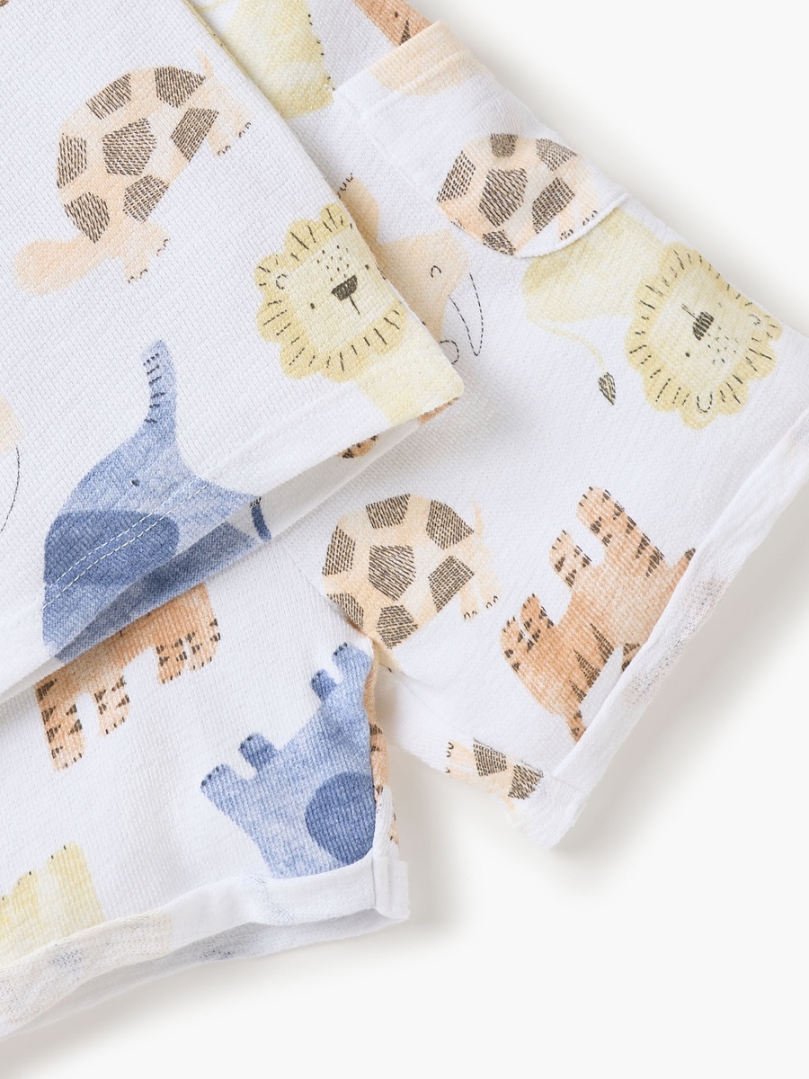 Animal Print T-Shirt and Shorts Set