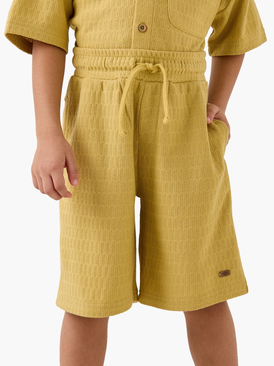 Textured Shirt and Shorts Set