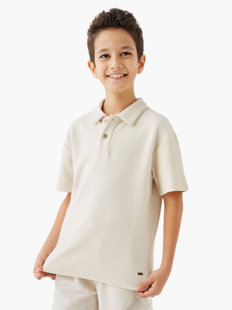 Solid Polo T-Shirt and Cargo Shorts Set
