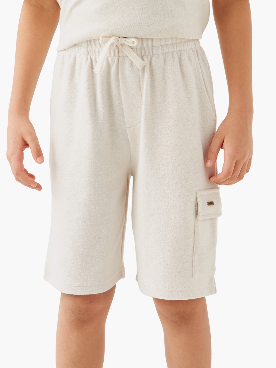 Solid Polo T-Shirt and Cargo Shorts Set