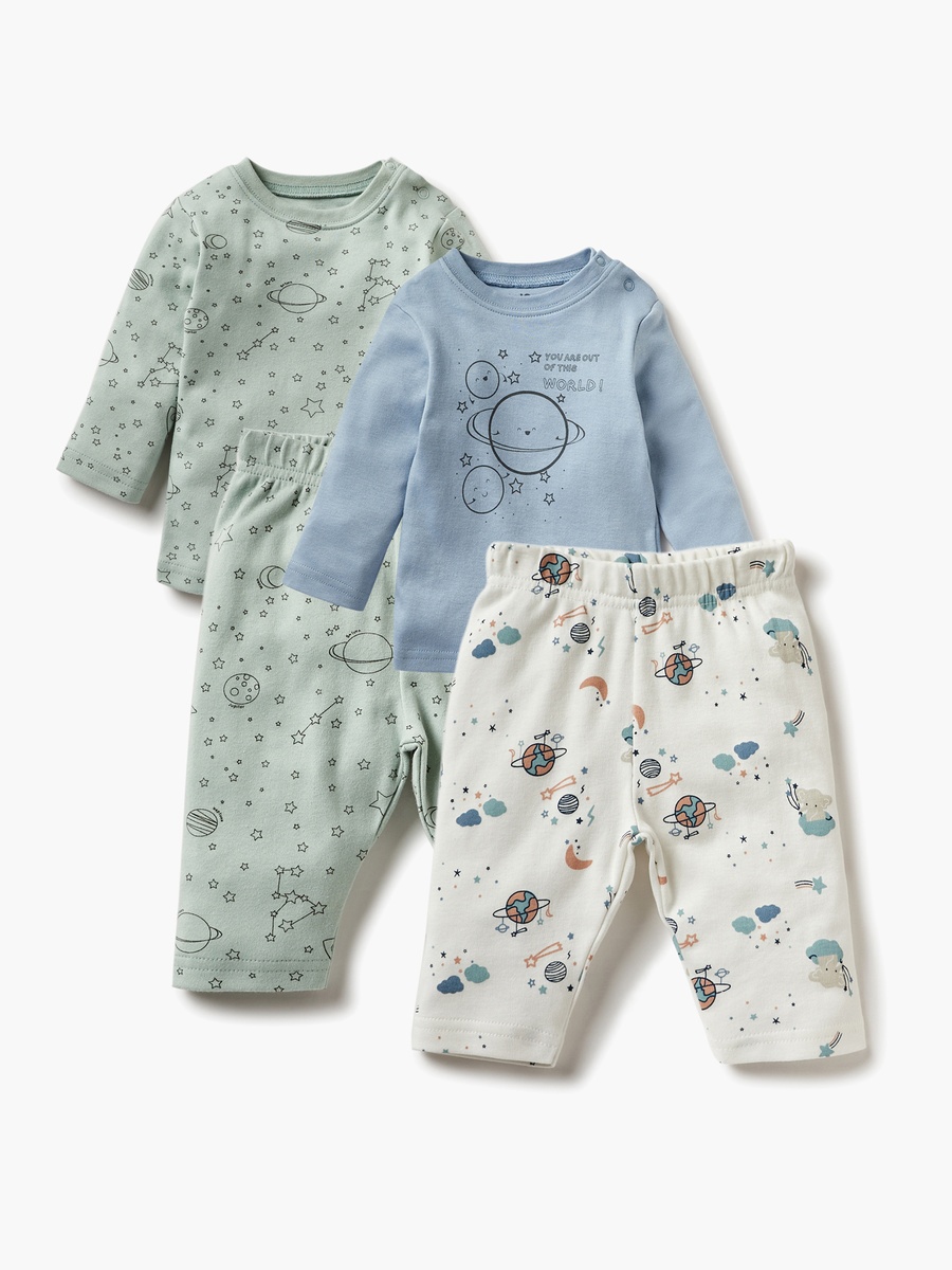 Space Print T-Shirt with Pyjama - Set of 2