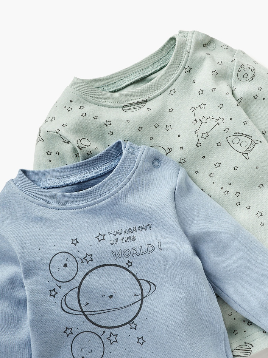 Space Print T-Shirt with Pyjama - Set of 2