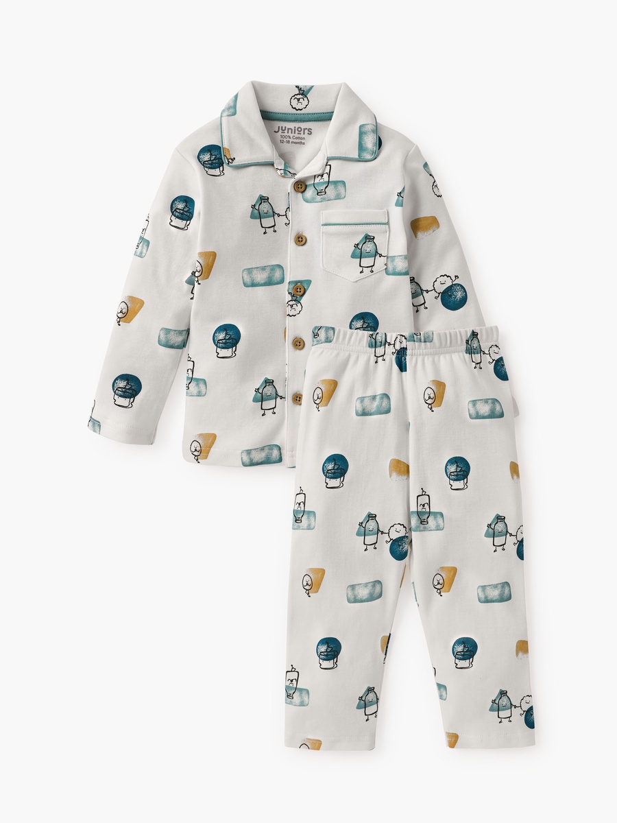 Printed Shirt and Pyjama Set