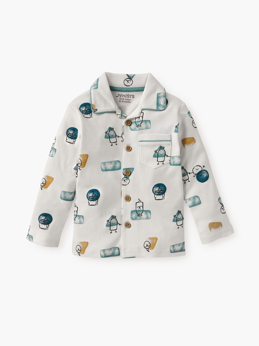 Printed Shirt and Pyjama Set