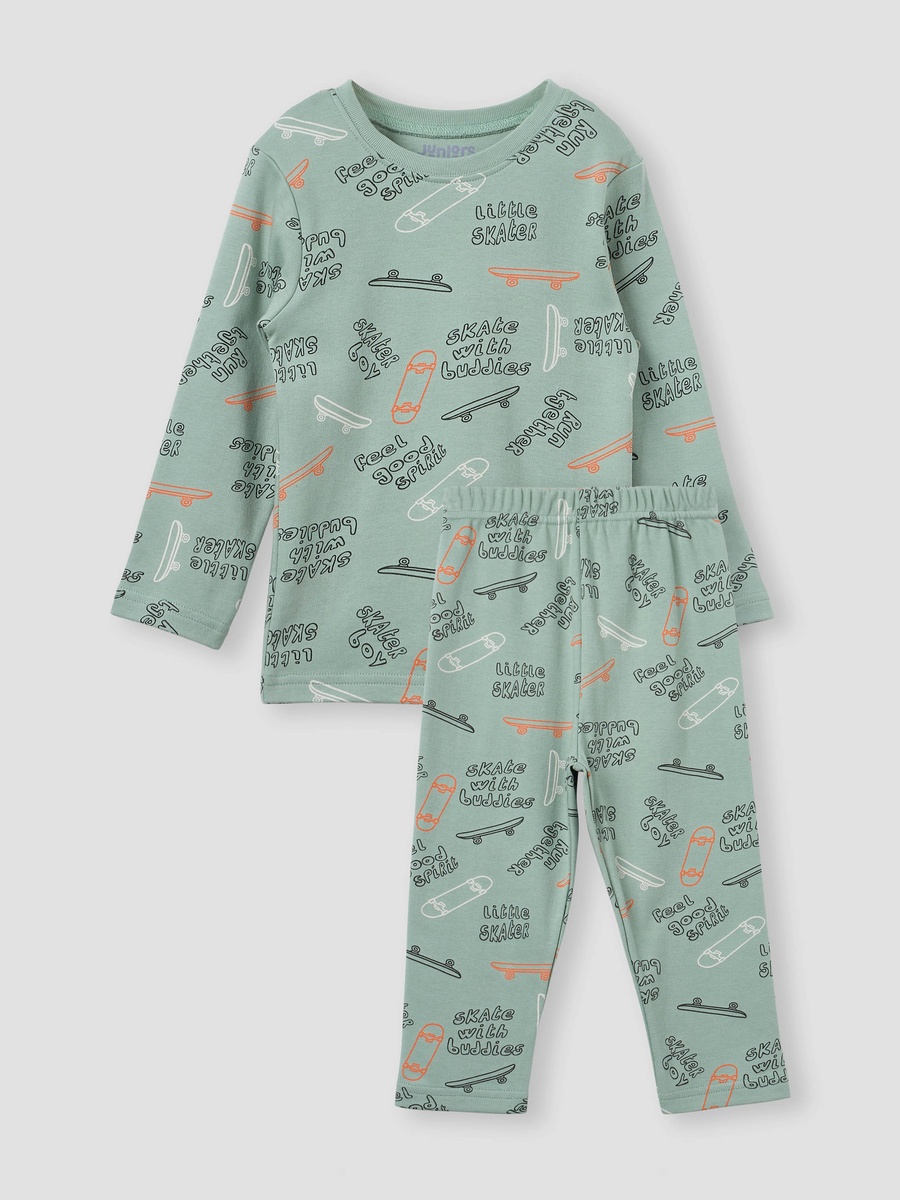 All-Over Skater Print T-Shirt and Pyjama Set