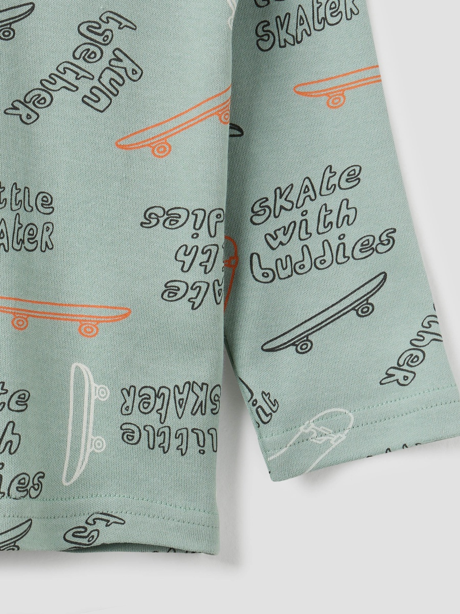 All-Over Skater Print T-Shirt and Pyjama Set