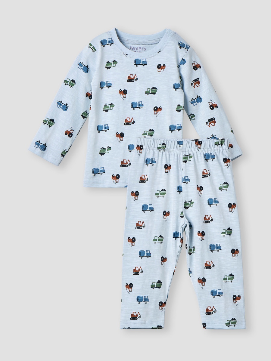 All-Over Vehicle Print T-Shirt and Pyjama Set