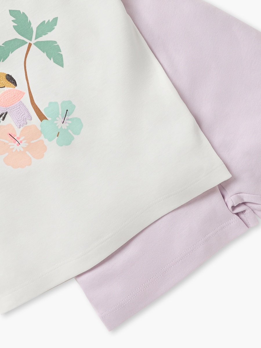 Embroidered T-Shirt and Pyjama Set