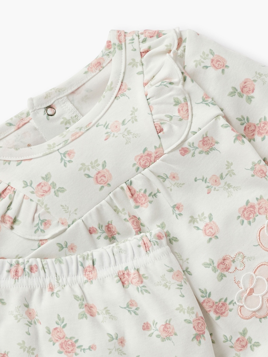 Floral Print T-Shirt and Pyjama Set