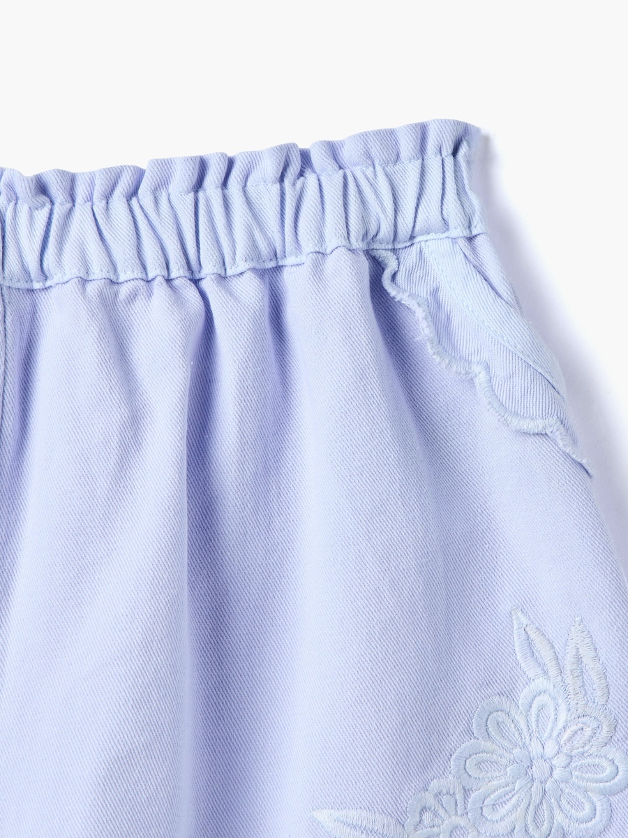 Floral Embroidered Shorts with Elasticated Waist