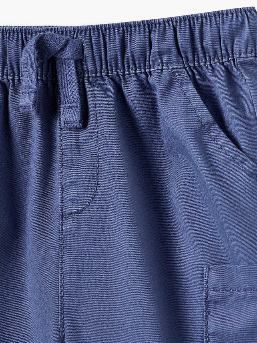 Solid Shorts with Elasticated Waistband and Pockets