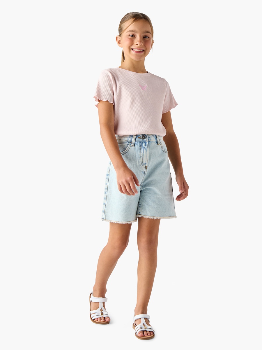 Girls Regular Fit Denim Shorts
