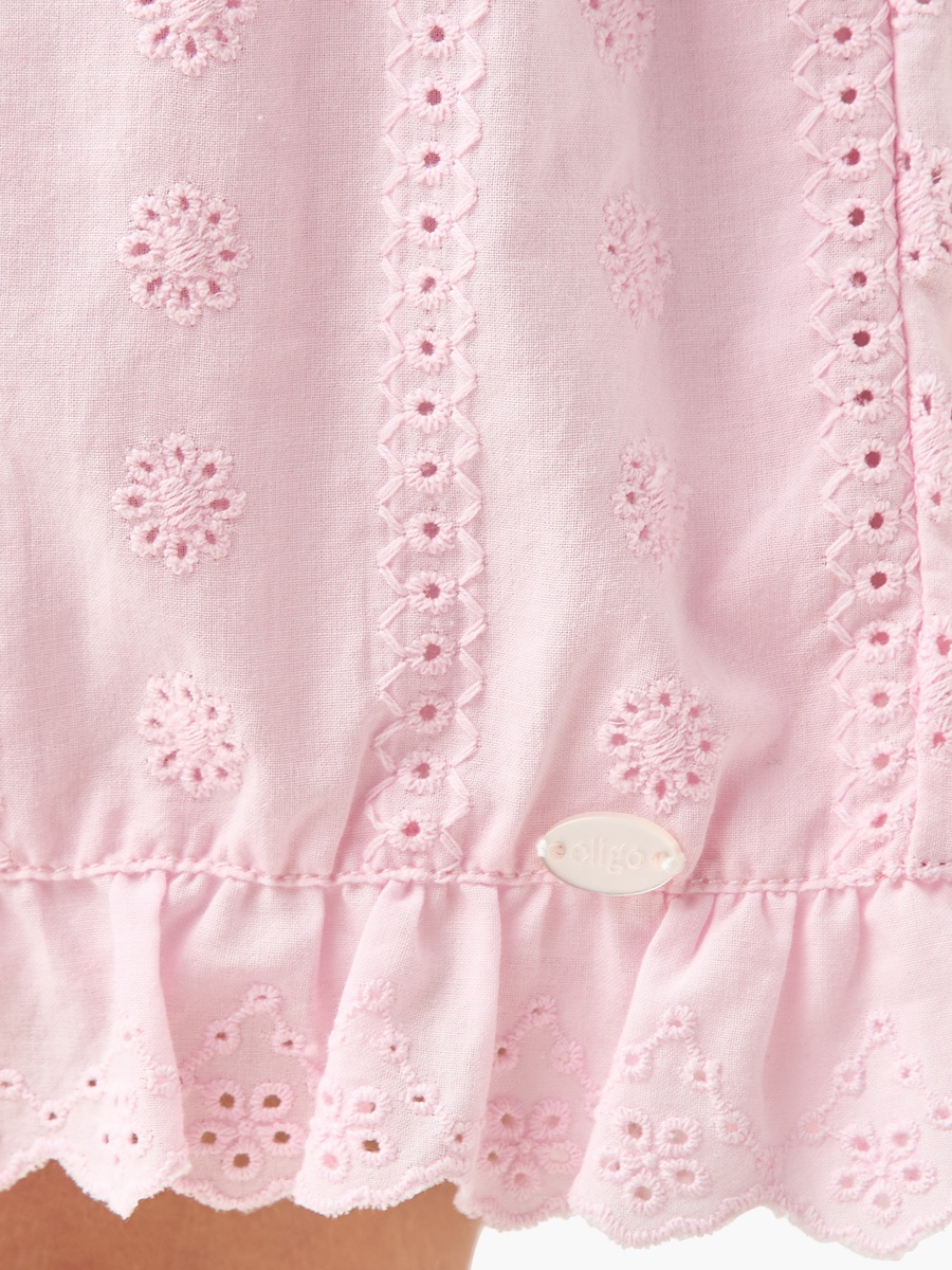 Schiffli Shorts with Ruffle Hem